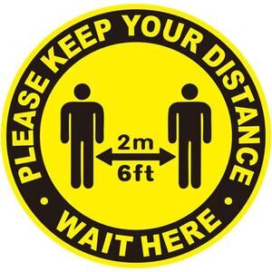 10 PCS Please Practice Social Distancing Floor Sign, Keep 6ft Between Distance
